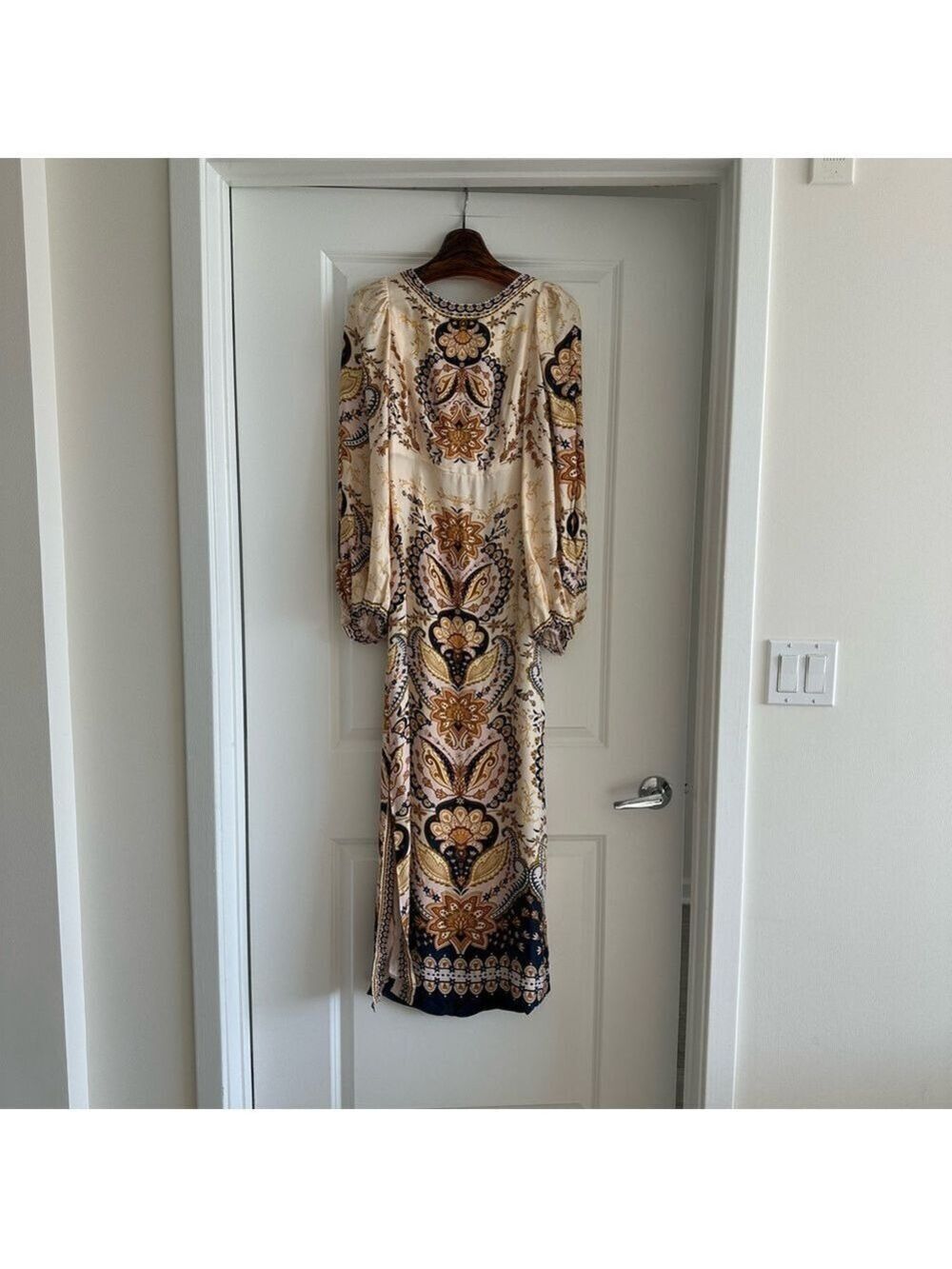 Farm Rio Beige Boho Midi Dress - Picture 4 of 8